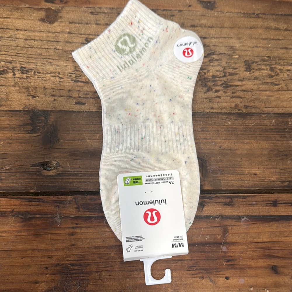 Lululemon Cream Socks with Ribbed Texture